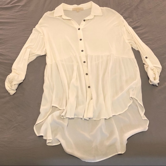 ANTHRO Hi Lo Buttondown Tunic - Picture 2 of 3